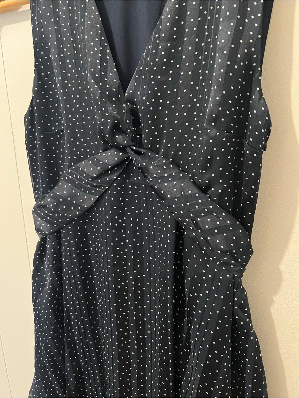 Banana Republic Navy Polka Dot Dress Size 0P Petite Sleeveless Dress - Picture 5 of 10